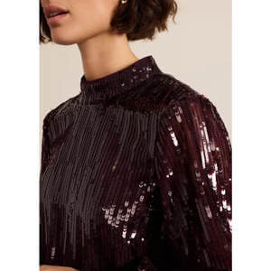 Phase Eight Hannah High Neck Sequin Top